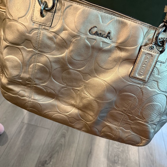 Coach Metallic Gold Monogram C Purse - Picture 15 of 16